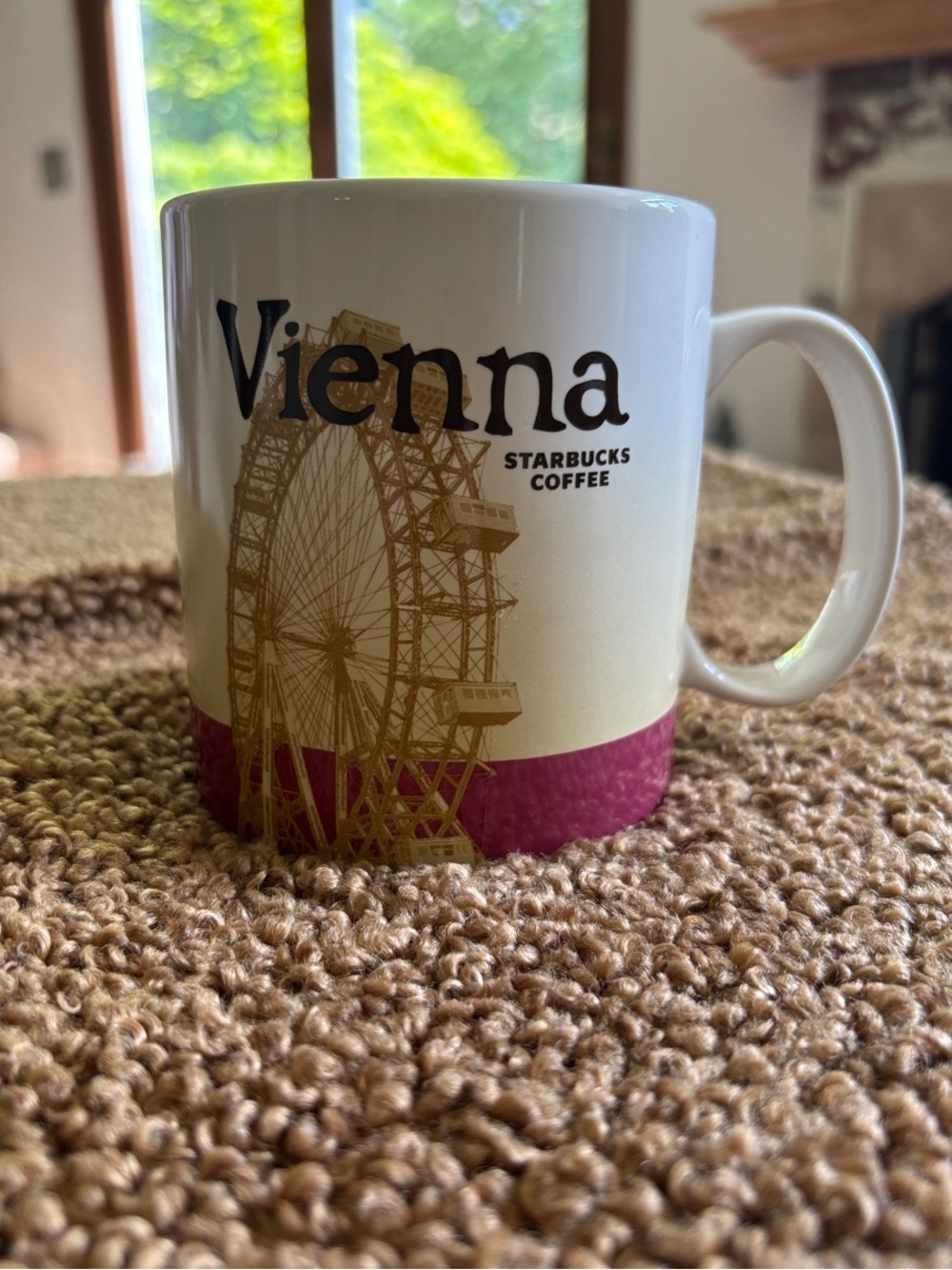 Starbucks Vienna Mug - White, Burgundy and Gold